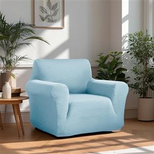 Deconovo Copridivano Elasticizzato 1 Posto con Braccioli - Antigraffio per Gatti, Copertura Moderna Antimacchia, Protezione Lavabile per Divano in Soggiorno, Azzurro