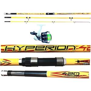 Pescasubito.com Kit Canna Surfcasting Hyperion 4.20Mt 200Gr Mulinello Pesca Mare 3 Pezzi