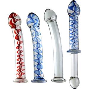 DstoLusre Dildo di vetro BDSM - for punto G e perline anali di vetro dildo anale - plug di vetro di cristallo plug anale butt plug giocattolo del sesso anale - giocattoli sessuali for donne uomini gay