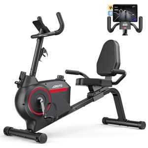 JOROTO JH30 Cyclette Orizzontale da Casa, Cyclette con Schienale Magnetica Bluetooth, Recumbent Ergometro per Anziani con Capacità 136KG, Display LCD, Sedile Regolabile per Allenamento Cardio