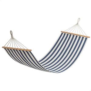 AKTIVE 63163 Amaca sospesa, 200 x 100 cm in cotone e poliestere a righe, con supporti in legno e corde di fissaggio, portata fino a 110 kg, per giardino, terrazza o campeggio