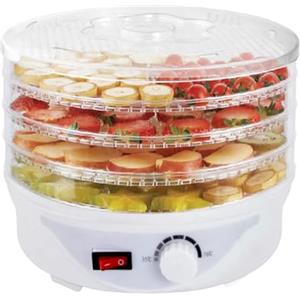 FLM SYSTEM Essiccatore Alimentare 250W con 4 Vassoi - Essiccatore per Funghi, Frutta e Verdura Essiccatore per Alimenti Compatto, 8 Programmi, Ventola Potente, Facile da Usare