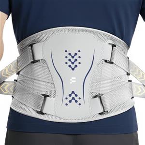 Fitomo Fascia Lombare Supporto Schiena, 4D Traspirante a Maglia - Allevia il Dolore alla Schiena per Lunghe Sedute, Guida e Palestra Sciatica