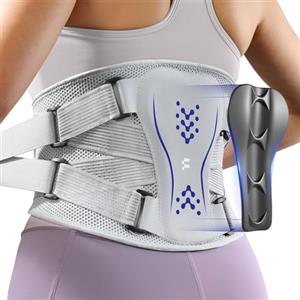Fitomo Fascia Lombare Supporto Schiena, 4D Traspirante a Maglia - Allevia il Dolore alla Schiena per Lunghe Sedute, Guida e Palestra Sciatica