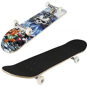 XUANYU Skateboard professionale in acero, skateboards, skateboard completo per principianti, skateboard completo per bambini, adulti, adolescenti, ragazzi e ragazze (Squeletri)