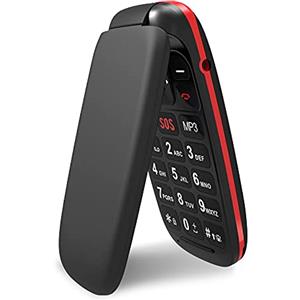 ukuu Telefono Cellulare per Anziani, GSM Cellulare per Anziani con Tasti Grandi Display 1.8" Supporto SIM Doppio, Chiamata Rapida 800mAh Batteria Lungo Standby - Nero
