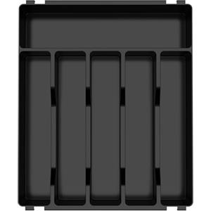 FERRGIA Organizer Posate da Cassetto,6 Scomparti,36.5cmx30.5cm,Porta Posate Cucina Cassetto,Piccolo Porta Utensili Cucina,Resistente Plastica per Cucchiai, Forchette e Coltelli,Nero