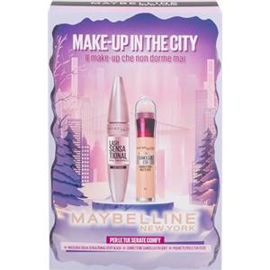Maybelline New York Confezione Regalo, MAKE-UP IN THE CITY DI MAYBELLINE NEW YORK CON CORRETTORE IL CANCELLA ETA' LIGHT (01) E MASCARA CIGLIA SENSAZIONALI VERY BLACK