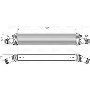 Valeo Intercooler Turbo 818654 - Compatibile con AUDI Q5, A4, A5, Diametro Entrata 62mm, Peso 4.45kg