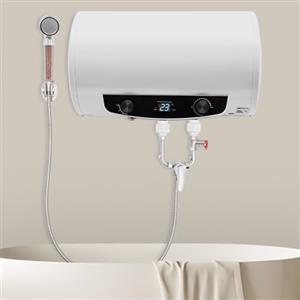 MIIWWOWO Scaldabagno Elettrico da Cucina e Doccia, Serbatoio per Acqua Calda da 50 Litri a Parete, Scaldaacqua Elettrico da 2000W, Temperatura Regolabile da 25-75°C