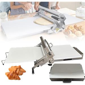 Generic Laminatrice per Pasta - Mattarello Manuale in Acciaio Inox, Spessore Regolabile 0-17,5mm/0-27mm per Pizza, Croissant, Pasticceria e Zucchero Fondente - Design da Tavolo