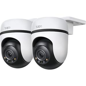 Tapo C510W(2-pack) Telecamera WiFi Esterno 2K 3MP, Visione a 360°, Visione Notturna a Colori, Telecamera di Sorveglianza IP, Sensore di Movimento, Impermeabile IP65, Audio bBidirezionale, Alexa, 2 pz