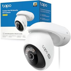Tapo C560WS 4K 8MP Telecamera WiFi Esterno Sorveglianza 360° PTZ WiFi 6 | Per Giardino e Ingresso, Notte a Colori Starlight, Smart AI, Allarme Luminoso, Wi-Fi 6 e Ethernet, microSD fino a 512GB
