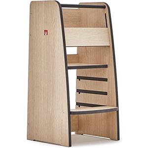 Bianconiglio Kids ® TRUSTY: La Torre Montessoriana Regolabile in 4 posizioni con Sistema di Sicurezza KIDSAFE ed EASYLOCK per l'Apprendimento Creativo e Sicuro, Fatta a mano in Italia