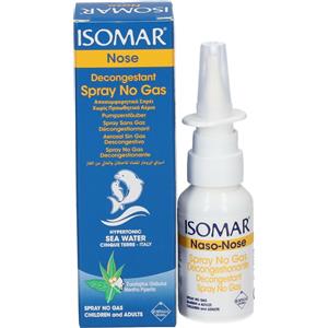Isomar Naso Spray No Gas Decongestionante 30ml - Soluzione ipertonica con acqua di mare e olio essenziale di eucalipto