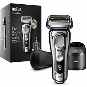Braun - 9466 CC, Series 9 Pro, Rasoio elettrico da uomo con rasoio ProLift e testina 4 in 1, centro di pulizia e ricarica 5 in 1, custodia, ricaricabile, senza fili, nero