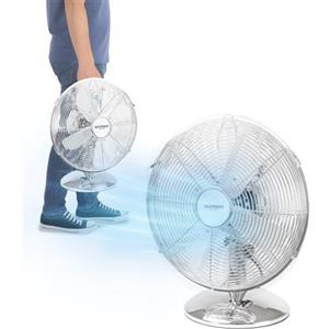 Wintem - Ventilatore Vortex 40W da Tavolo e da Terra con Pale in Acciaio, Oscillante e Silenzioso, Ideale per Casa e Ufficio, Rinfrescamento Potente e Compatto con 3 Velocità