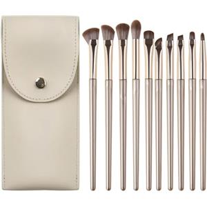 iCovalescent 10 Pezzi pennelli Trucco make up, Set Pennelli Trucco Professionale con Trousse in Pelle PU, Kit Pennello Trucco Occhi Makeup per fondazione cipria fard, ombretto