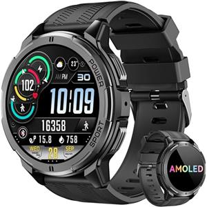 OUKITEL Smartwatch Uomo,Orologio Militare Smart Watch con Chiamate Vocale,1.43 AMOLED Screen 24/7 Sonno Cardiofrequenzimetro,100+ Sportive Fitness Tracker per iOS Android