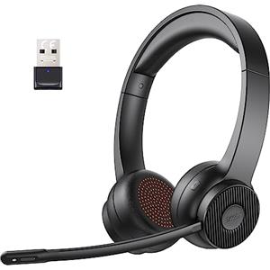 EKSA Cuffie wireless H16, Bluetooth 5.2 con microfono e dongle USB [fino a 55 ore e raggio di 15 metri] Cuffie senza fili con AI Cancelling Mic per PC Skype Zoom Laptop Ufficio