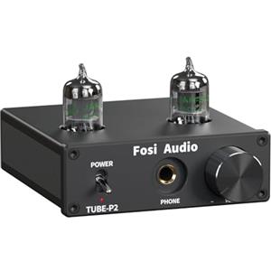 Fosi Audio P2 Amplificatore per cuffie a valvole Preamplificatore a valvole a vuoto Mini Hi-Fi Stereo Audio con protezione di uscita a basso rumore di massa per cuffie