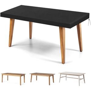 OFFCUP Copertura Tavolo Esterno Impermeabile 210D Oxford Copertura per Tavolo Rettangolare da Giardino Anti-UV Antivento Telo Copritavolo Copri per Tavolo Giardino, 160 x 90 x 15 cm