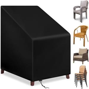 OFFCUP Copertura per Sedie da Giardino, 65x65x120cm Copertura Sedie Esterno, Oxford Copertura per Sedia a Sdraio, Antivento, Impermeabile, Per Sedia a Sdraio, Mobili Da Giardino (Nero)