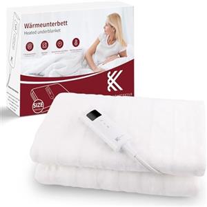 REDKEY Sottocoperta elettrica,160x130 cm Scaldaletto,7 Temperature,Coperta Termica con Spegnimento Automatico,Termoforo,Lavabile