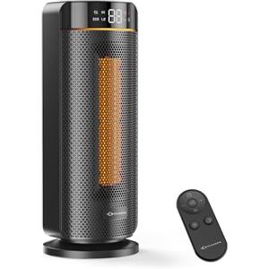 MYCARBON Stufa Elettrica da Bagno Basso Consumo LED Display con TEMP Regolabile 5℃-35℃ 4 Modalità ECO Timer 12h Oscillazione 70° Stufetta 1900w Termoventilatore Spegnimento Automatico con Telecomando