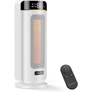 MYCARBON Stufa Elettrica Basso Consumo da Bagno LED Display con TEMP Regolabile 5℃-35℃ 4 Modalità ECO Timer 12h Oscillazione 70° Stufetta 1900w Termoventilatore Spegnimento Automatico con Telecomando