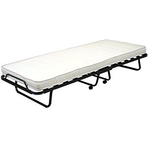 RETI GRITTI Letto Brandina Pieghevole salvaspazio 80x200 con Materasso singolo da 10 CM con 15 doghe in Betulla/Eucalipto - struttura in Acciaio dotata di rotelle - MADE IN ITALY