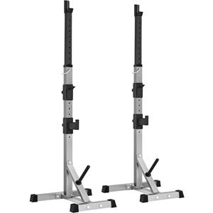 Yaheetech Rack da Squat Regolabile Coppia Rastrelliere Porta Bilancieri Supporti per Bilanciere Squat Rack Squat Supporto Bilanciere a Palestra Casa Ufficio Altezza 135-190cm Max 300 kg Nero