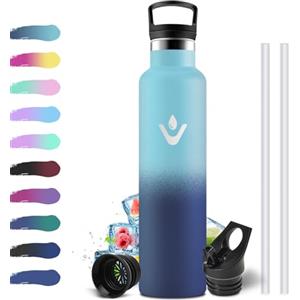 KollyKolla Borraccia Acciaio Inox 1 Litro, Bottiglia Termiche con Cannuccia, Isolamento Sottovuoto, Borraccia Termica Riutilizzabile, a Prova di Perdite, senza BPA, Termos per Scuola, Gimnasio, Campeggio