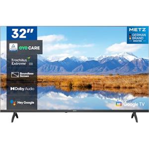 Metz TV 32 Pollici Smart, MTE6000 Google TV, Direct Led, Dolby Audio, HDR 10, 2*10W Speaker, Telecomando Vocale, Eye Care, Tuner DVB-T2/S2 HEVC 10