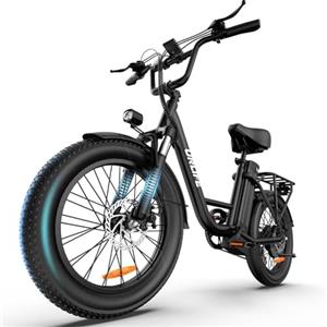 URLIFE Bicicletta Elettrica 20 * 3 Fat Tire Per Adulti, 7 Velocità Bici Elettrica da 48V 13Ah Batteria Rimovibile, Autonomia bis zu 100km E-bike Per Pendolari Urbani con Display LCD Colorato