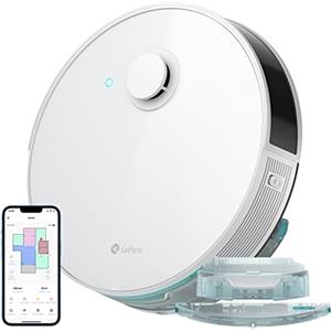 LEFANT N3 Robot Aspirapolvere Lavapavimenti con Mappatura,Sensore Laser d-ToF,10000pa,200min,Barriere Virtuali,Pulizia Dell'area Selezionata,Aspirapolvere Robot Collegato da Alexa/APP