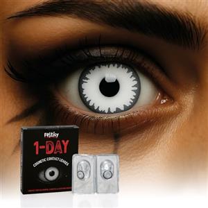 FESTICY Lenti a Contatto Halloween 2025 Bianco Spettrale Senza Gradazione I Effetto Fantasma & Zombie I Accessori Halloween Donna e Uomo I Lenti Horror per Costumi, Trucchi e Accessori Maschere