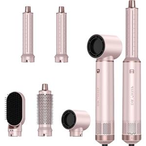 Dryhsip Spazzola Rotante per Capelli, 5 in 1 Spazzola Asciugacapelli Multifunzione, Phon con 3 Temperatures, Styling Liscio, Onde, Ricci, Volumizzante, Hair Styler Viaggi set Regalo donna e uomo