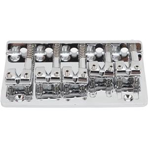 Drfeify Ponte per Basso a 5 Corde, Selle Regolabili, Elevata stabilità per Basso Elettrico, Lega di Zinco, Placcatura Cromata, Parte per Basso Jazz o Strumenti di Precisione (SILVER)