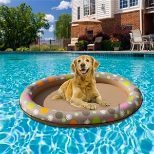 Generico Zattera Galleggiante Per Cani - Zattera Galleggiante Per Piscina Gonfiabile Per Cani | Zattera Galleggiante Per Animali Domestici Antigraffio E Morso | Amaca Gonfiabile Per Piscina Per Cani