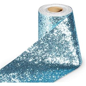 Stickyart Bordo Adesivo Per Pareti Glitterata Azzurro Cielo Chiaro Brillantini 10cm X 400cm Pellicola Adesiva Per Mobili Bordi Adesivi Per Pareti Carta da Parati Adesiva Muro Cucina Rimovibile