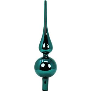 COM-FOUR® Parte superiore dell'albero di Natale in blu-verde lucido, Parte superiore dell'albero di Natale in vero vetro per Natale, Parte superiore dell'albero di Natale, 28 cm