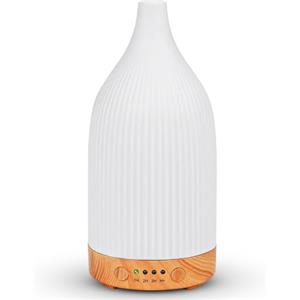 Dreamhigh Diffusore di Oli Essenziali 100ML, Ceramica Ultrasuoni Diffusore Profumo Ambiente, 7 Diverse Luci Mutevoli/Spegnimento Automatico, Umidificatore Ambiente -per Spa,Yoga,Camera da Letto