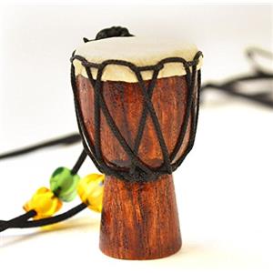 Soldmore7 5.3 cm mini djembe professionale in legno, da appendere, con catenina design: tamburo bongo Africa occidentale, tradizionale africano Musical Instrumen, brown
