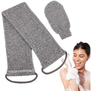 Generico Shower Back Scrubber, Bath Scrub, 24.8x4.53x0.39 Inches Washcloth Bath Tool, Sponge Showers Brush, Enhanced Water Absorption for Women and Men, Fiber