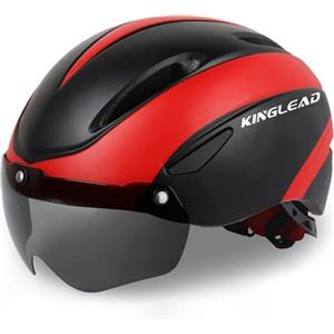 KINGLEAD Casco da Bici da Uomo, Casco da Bici da Donna KINGLEAD, Casco da Bici MTB con Visiera Magnetica Rimovibile e Borsa da Trasporto Gratuita, Casco Traspirante Ultraleggero, Casco da Bici Regolabile