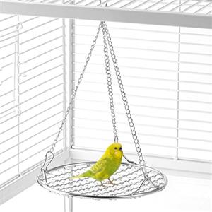 Generico Altalena Per Uccelli Da Gabbia - Altalena Antirodentamento Per Uccellini Con Griglia Rinfrescante In Acciaio Inox Rimovibile Resistente Alla Ruggine Area Riposo Per Cocorite Canarini Calopsite | Con G