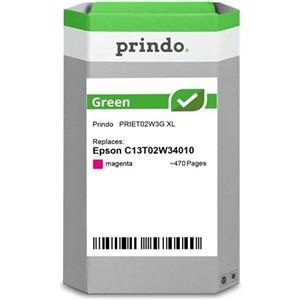 Prindo Cartuccia d'inchiostro Magenta PRIET02W3G Green XL - Capacità ~470 pagine, Compatibile con Epson 502XL