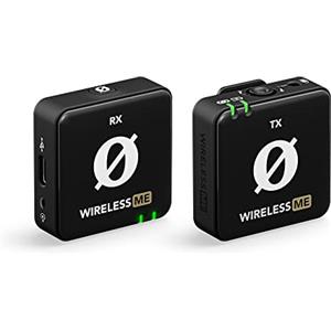 RØDE Wireless ME Sistema di Microfono Wireless Ultra-compatto con Microfoni Incorporati, Tecnologia GainAssist e Portata di 100m per Produzione Cinematografica, Interviste e Creazione di Contenuti