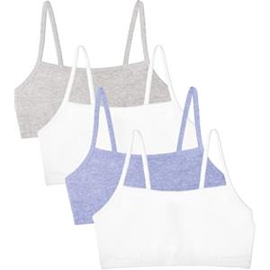Fruit of the Loom Reggiseno Sportivo da Donna, in Cotone, Opaco, Confezione da 4, Nero/Bianco/Rosso/Confezione da 4, 44